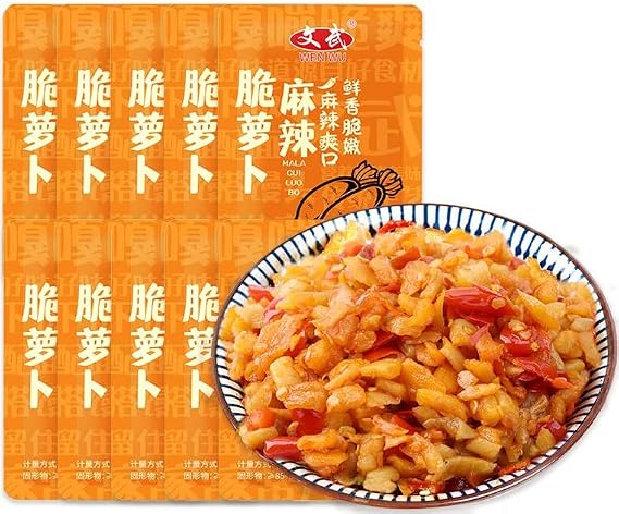 Dried radish,sour beans,vegetable pickles,mixed meals,Chinese sauerkraut,seasoning dishes,healthy vegetarian snacks,instant Side dishes,delicious snack gifts (Diced radish,5 packs)