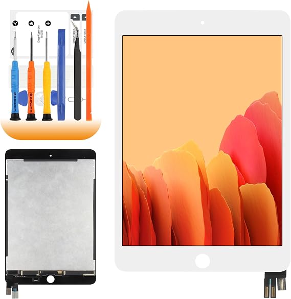 for iPad mini 5 Screen Replacement for iPad mini 5 5th LCD A2126 A2124 A2133 LCD Digiitzer Touch Screen Assembly Repair Parts (White)