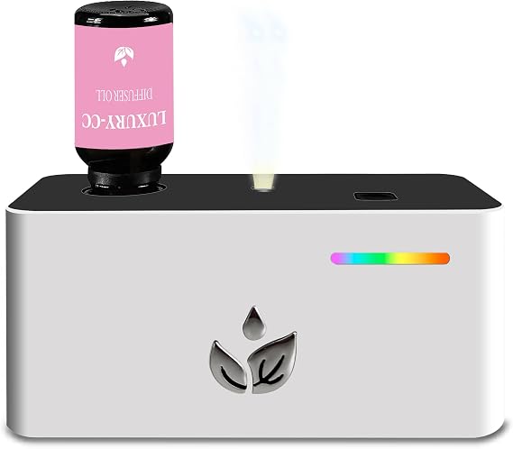 Waterless Diffuser for Essential Oils, Portable Scent Diffusers for Home, Rechargeable Air Aromatherapy Diffuser for Office Hotel (Excluding Essential Oils) (White)