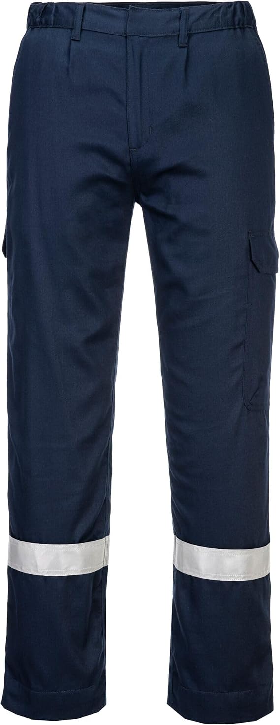 Portwest FR412 Bizflame Work Lightweight Flame Resistant Trousers with Adjustable Leg Length, Multi Functional Pockets, Anti Static Properties and Arc Rated Protection for Everyday Industrial Safety