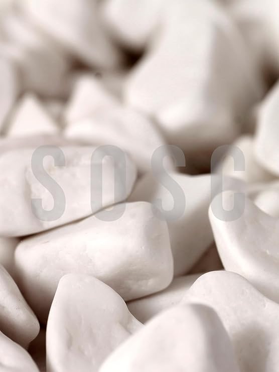White Pebble Dolomite stone Garden ornament Aquarium stone Stream pebble 1-2 cm 3 Kg