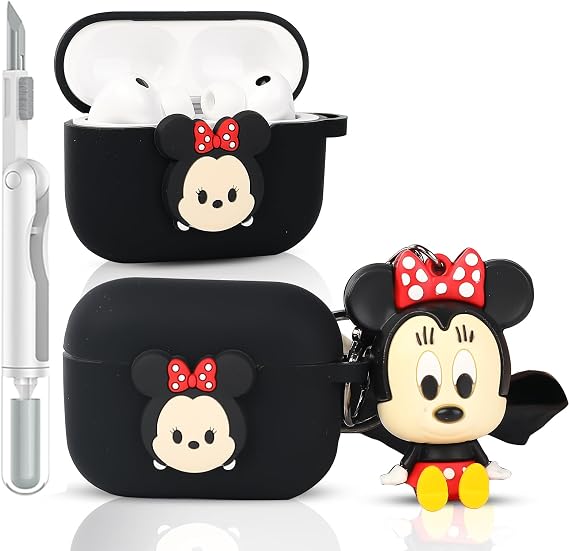 Case for AirPods Pro 3 | for AirPods Pro 3rd Generation 2025 | Silicone Cover | Full Protection | Cartoon Skin Design | with Cleaning Kit | and Various Styles Cute Doll Keychain for Boy Girl (MIN)