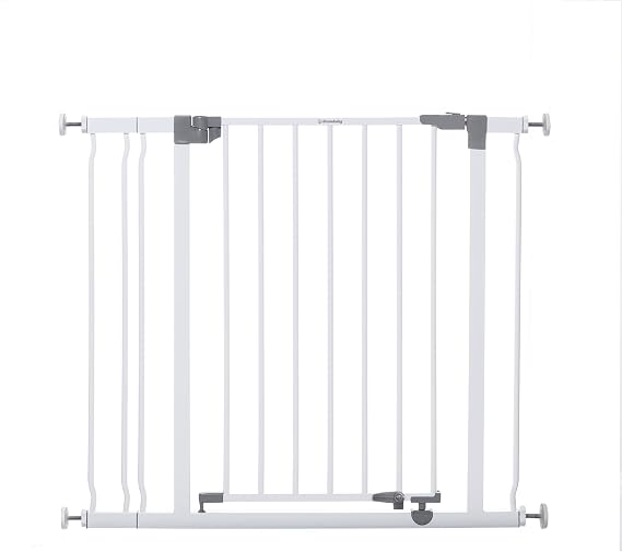 Dreambaby Liberty Walk Thru Baby Safety Gate Set - with 3.5inch Extension Panel - Fits 29.5-36.5inch Openings - Pressure Mounted Security Gates - White