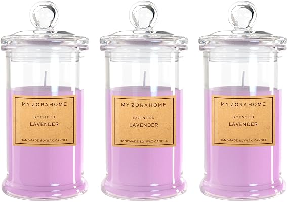 Aromatherapy Candles, Scented Candles for Home As a Holiday Candle Gift for Your Lover, Family, Elder, Friends and Colleagues (Set of 3 - Lavender)