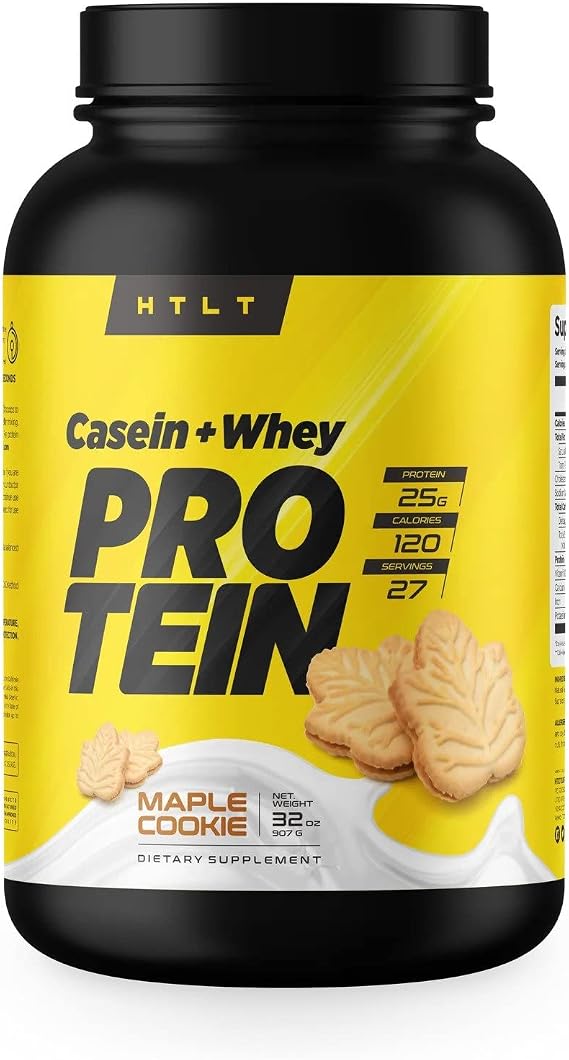 HTLT Casein + Whey Protein Powder, Maple Cookie, 25 Servings