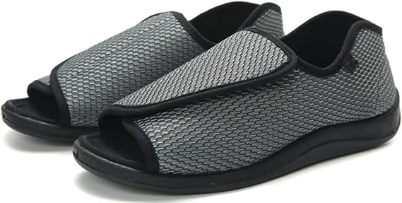 Diabetic Orthopedic Men's Plantar Fasciitis Shoes Closure Toe Swollen Feet Slippers Edema Swollen Shoes Arthritis Edema House Shoes Slip On Walking Sneakers Open Toe Sandals ( Color : 1 , Size : 43 )