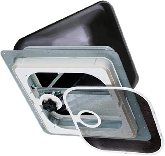 Ventline V2092-503-00 Blue/Gray 14" Radius Corner Vent with Pop Up Screen