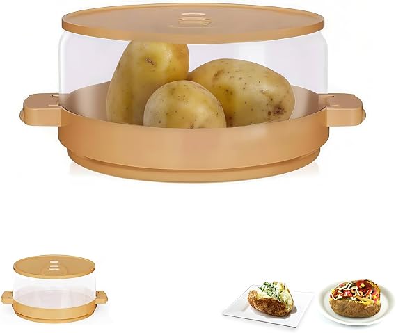Microwave Potato Cooker & Steamer,Perfect for Baked Potatoes,Microwave Potato Baker with Lid,Effortless Baking Potatoes in Minutes, BPA-Free