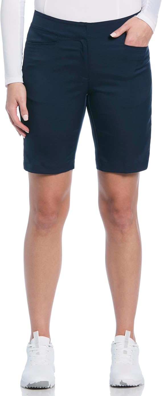 PGA Tour Women's 9.5" Golf Shorts with Comfort Waistband, Stretch360, Moisture-Wicking, Sun Protection, Straight Fit