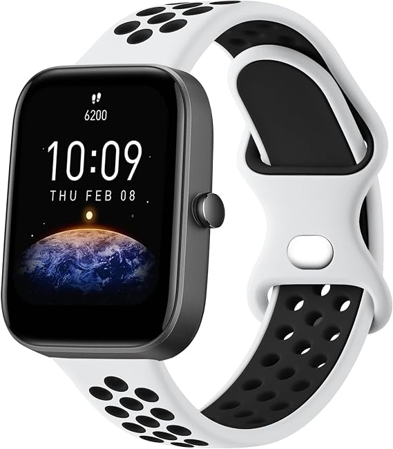 Vanjua スポーツバンド Amazfit Bip 3 / Bip 3 Proバンド レディース メンズ Amazfit Bip U Pro / Bip / Bip Lite / Bip S lite / Bip U 用 20mm クイックリリースソフトシリコン交換用ストラップ Amazfit GTR用