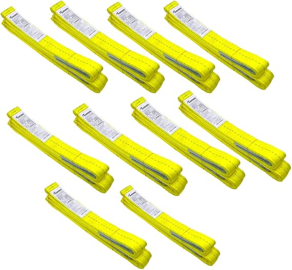 2" x 6 Poly Web Sling Lifting Strap for Rigging Moving Towing Hoisting Work Gear, Pack of 10
