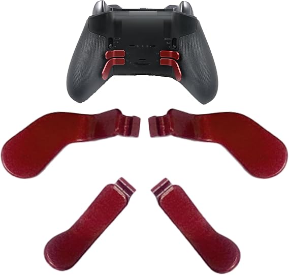 CaoXiong 4 Pack Elite Series 2 Controller Paddles for Xbox Elite 2 Controller Paddles,Metal Elite 2 Controller Paddles for Xbox One Elite Controller Series 2 Back Buttons(Dull Red)