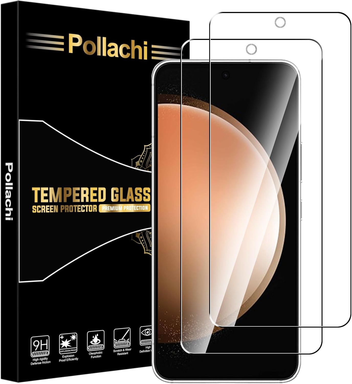 Pollachi Screen Protector for Samsung Galaxy S23 FEA54 5G,Tempered Glass Film Screen Protector,9H Hardness,Anti-Scratch,Bubble Free Protective Film Designed for Samsung S23 FEA54 [2 Pack]