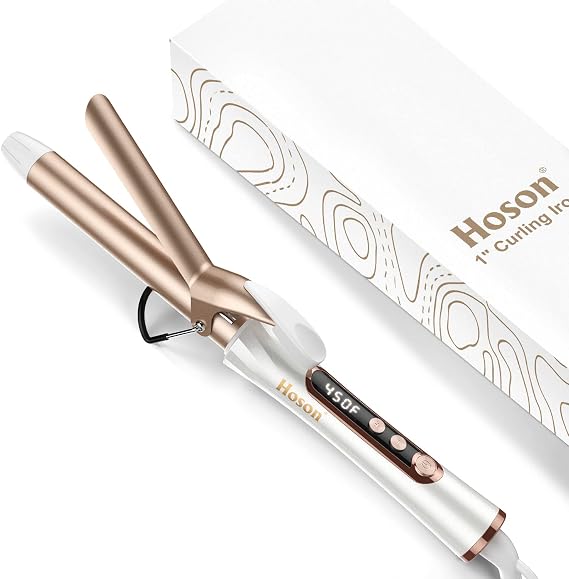 1 inch Curling Iron Dual Voltage 100-240V for Classic Curls,White