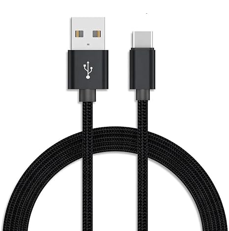 Braided USB Cable Charging Cord/Charger Power Lead Wire Compatible with ZTE nubia Red Magic 6 Pro SMARTPHONE/Black / (1m / 3.3ft)