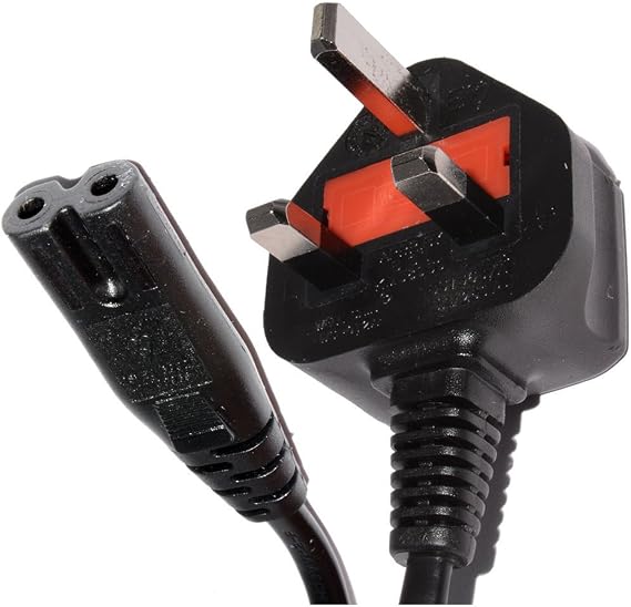 2M Figure of 8 Mains Cable/Power UK Lead Plug Cord Iec C7 Fig Laptop