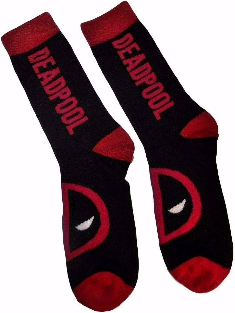 Dead-Pool Symbol and Name Crew Socks
