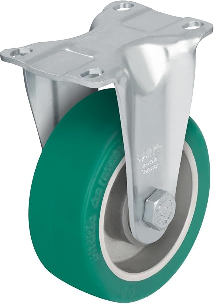 Blickle B-ALST 100K-12 Fixed Caster, 4" Wheel Diameter, 400 lb. Load Capacity