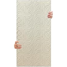 Tink 3D Kendinden Yapışkanlı Duvar Kağıdı Yeni Nesil Akustik Keçe Panel Dalgalı Desen 52x98 cm (Ekru, 10 Adet 5 m²)