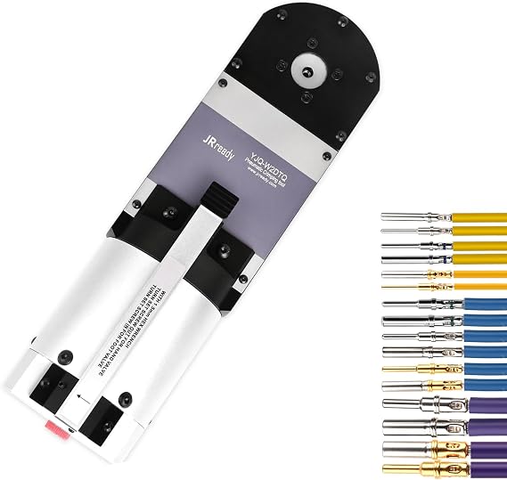 JRready YJQ-W2DTQ Pneumatic Crimping Tools,8 Indent Crimp,Adjustable Air Power Crimp Tool for Deutsch Solid Barrel Contact Size 12 16 20 Deutsch DT, DTM, DTP Connectors, Wire 12-22AWG