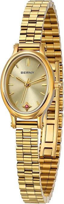 BERNY Gold Watch for Women, Dainty Women's Wristwatch, 3ATM Waterproof