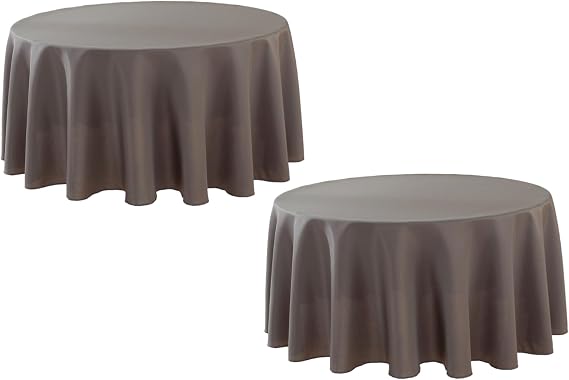 2 Pack Round Tablecloth 120 Inch Charcoal Tablecloth, Polyester Fabric Washable Table Cloth for Home, Party, Wedding or Restaurant Use.