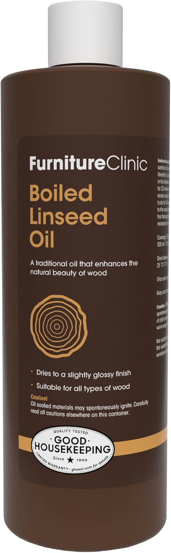 Furniture Clinic Boiled Linseed Oil, for Wood Stone & Metal