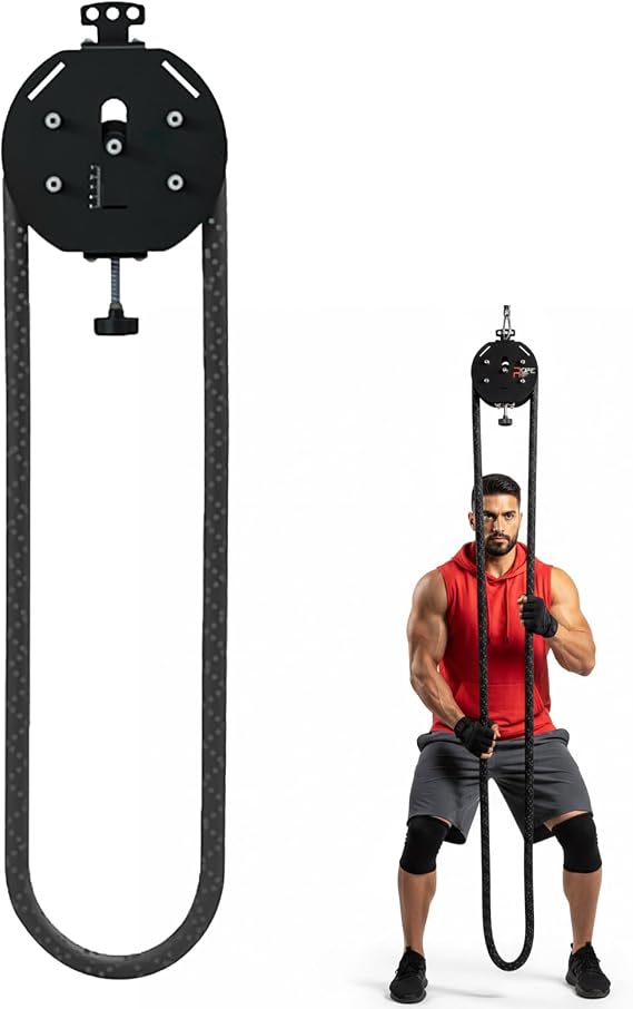 Endless Rope Trainer, Portable Cable Pulley System, Pulley Cable Machine System with Adjustable Resistance, Home Gym Equipment, for Grip, Arms, Back, Body Coordination Exercises
