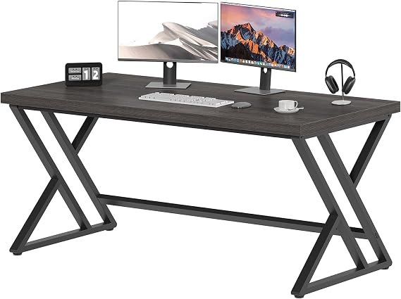 LVB Computer Desk Gaming Office Table Long Desks for Home 152cm Dark Oak