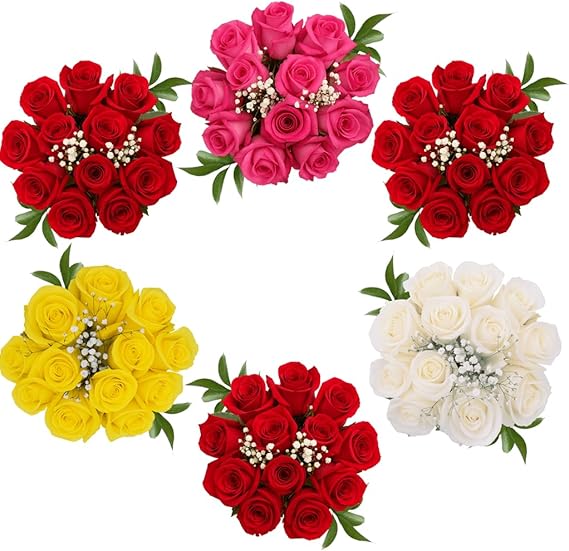 GlobalRose 72 Red & Assorted Roses Bouquet - Responsibly Sourced Roses Fresh Flowers -Bouquet for Graduation, Anniversary, Birthday & Special Occasions (3 Dozen Red & 3 Dozen Assorted Stems)