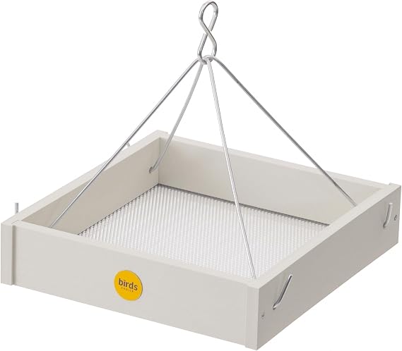 Birds Choice GSHPF100 Tray Feeder, Recycled Hanging Tray Bird Feeder, Small, White