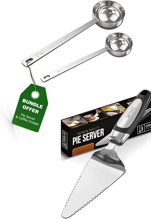 Orblue Deluxe Pie Server and 2-Pack Coffee Scoops