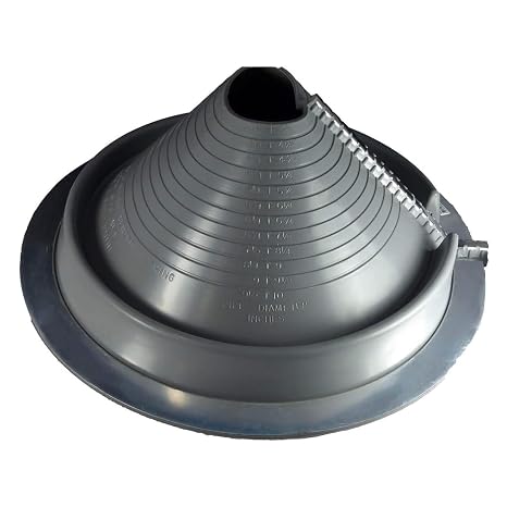 #803 (3-1/4" - 10") RETROFIT Gray EPDM Flexible Pipe Flashing Dektite: Roof Jack - Pipe Boot - Pipe Flashing (RF803G)
