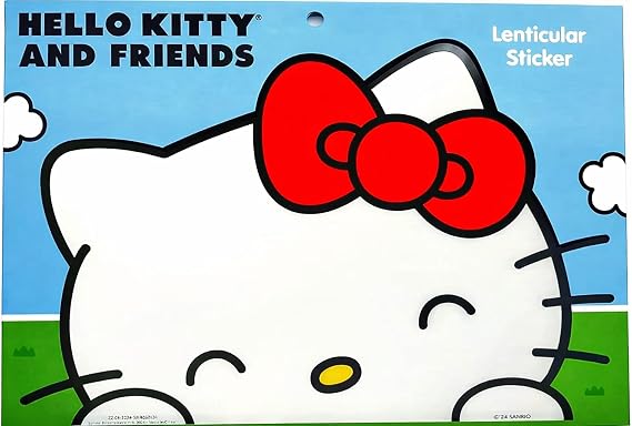 Hello Kitty Sticker Car Decal Sticker 9" | Hello Kitty Car Accessories | Party Favor Peel Me Sticker | Waterproof Vinyl Lenticular | 9" | Officially Licensed