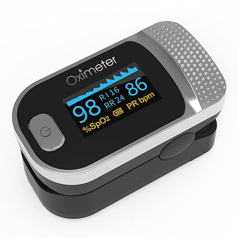 Pulse Oximeter Fingertip, 4-in-1 Oximeter with Perfusion Index