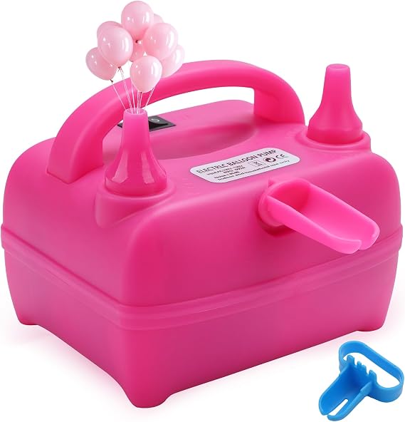 Balloon Pump Electric,110V 500W Air Balloon Pump and Tying Tool in One,Balloon Blower Inflator Dual Nozzle for Decoration, Party