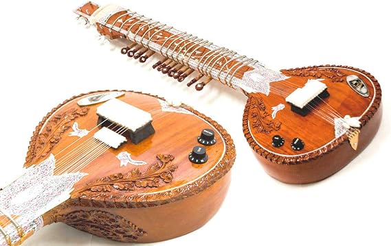 Ravi Shankar Acoustic Electric Sitar - Full Cedar Construction - Pro-grade Carved Beauty