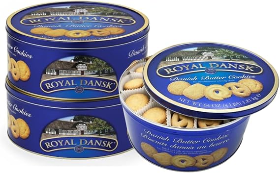 Danish Butter Cookies | Blue Tin x 1.8kg | 2 x Tin Bundle