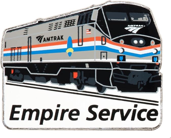 Amtrak Collector Edition Empire Service Phase III P32AC-DM Die Struck Enamel Nickel Lapel Hat Pin Train Multi 1 1/4 X 1 Inch