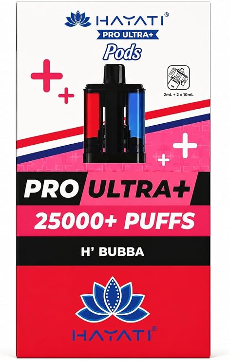HAYATI Pro Ultra+ 25000+ Pod H Bubba – Refillable Pod System Long Lasting & Easy Install
