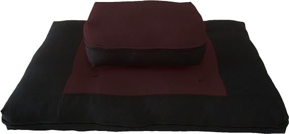 D&D Futon Furniture Zabuton Zafu Set, Yoga, Meditation Seat Cushions, Kneeling, Sitting, Supporting Exercise Pratice Zabuton & Zafu Cushions. (Brown)