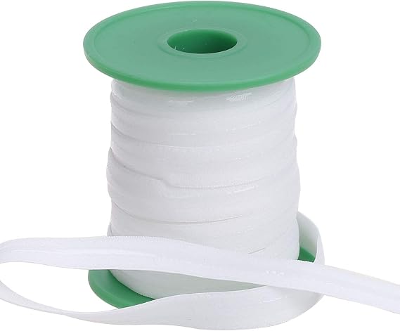 COTOWIN 2/5" Wide Non Skid Clear Silicon Elastic, 10 yd, White
