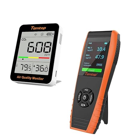Temtop Complete Air Quality Monitoring Bundle: Track PM2.5, Formaldehyde, VOCs, and CO2 for Healthier Air