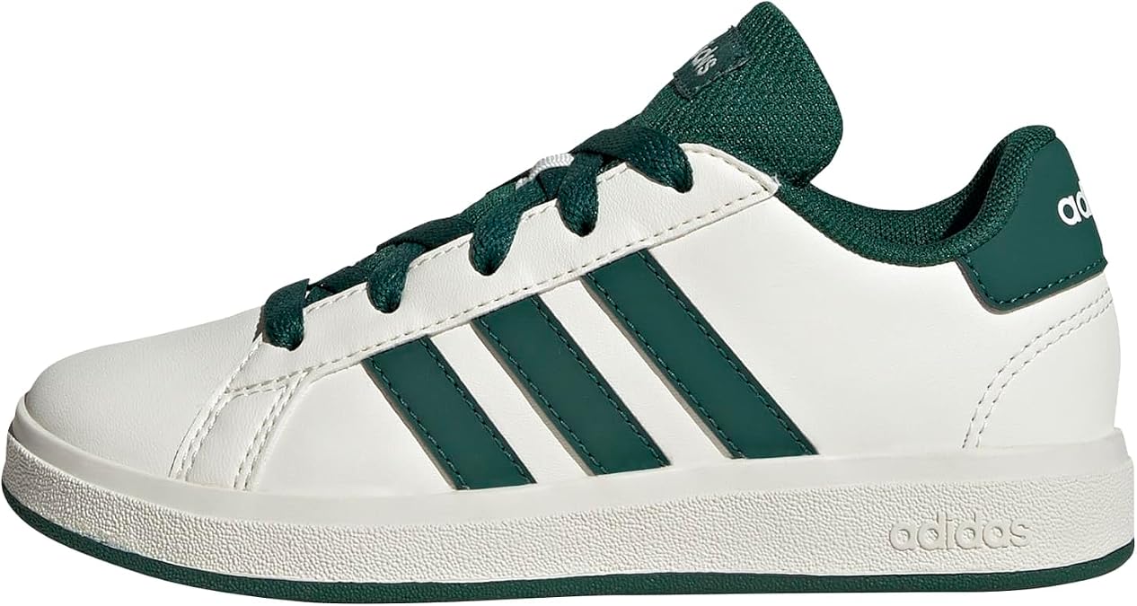 adidas Kids Boys Grand Court Lifestyle Lace-Up Sneakers Shoes Casual - White