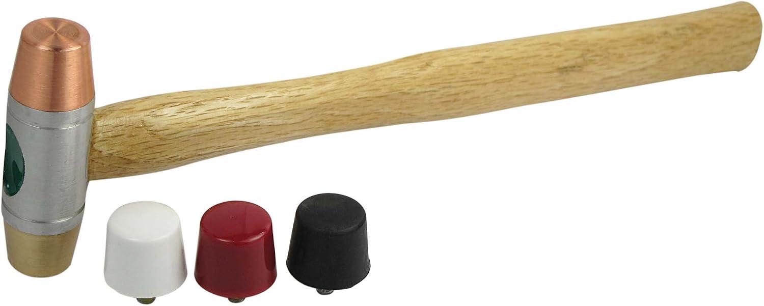 SE 5-IN-1 Dual Interchangeable Hammer - Threaded Copper, Brass Faces - 9-inch Gunsmithing Hammer - 8355HH
