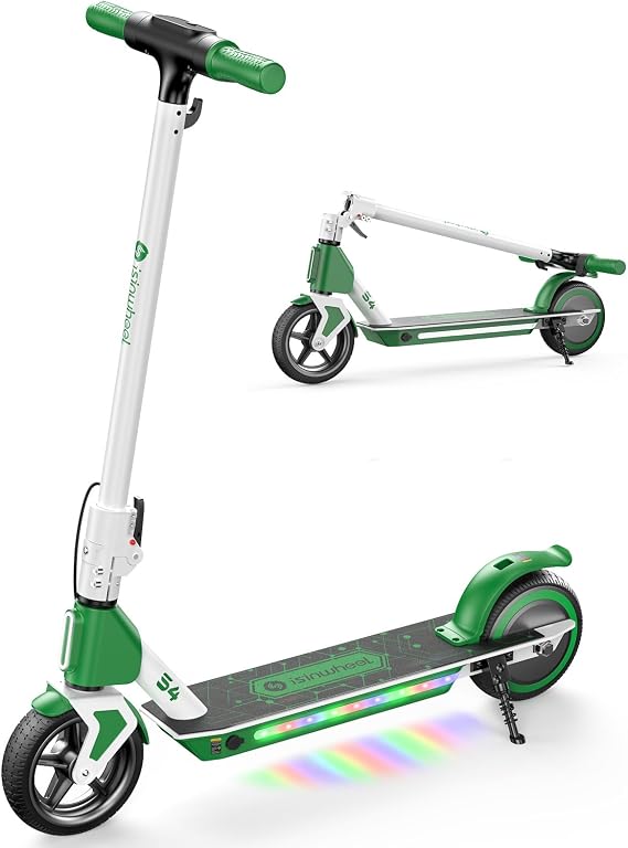 isinwheel S4 Electric Scooter, 200W Motor 5/8/12 Mph (2 Pack, Blue+Green)