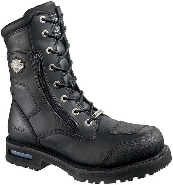 Harley-Davidson Men's Riddick 8-Inch Lace-UP Black Motorcycle Boots D98308
