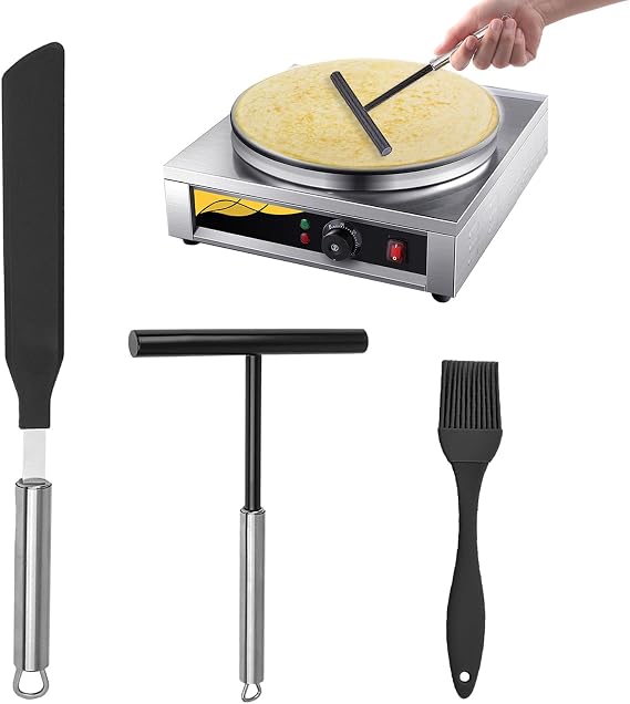 3Pcs Crepe Spreader and Spatula, Non-Stick Silicone Pancake Tools