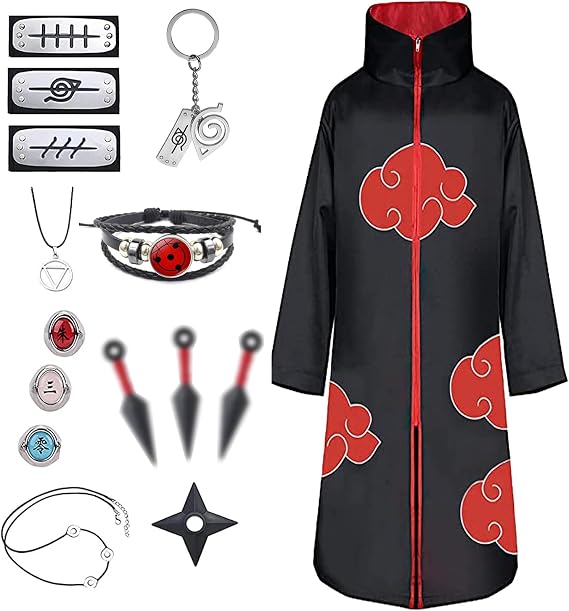 Akatsuki Uchiha Itachi Coat for Children Adults Unisex Cosplay Costume Cosplay Halloween Christmas Party