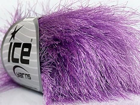 Lilac Extra Long Eyelash Yarn Ice Luxurious Fun Fur 50gr 38yds